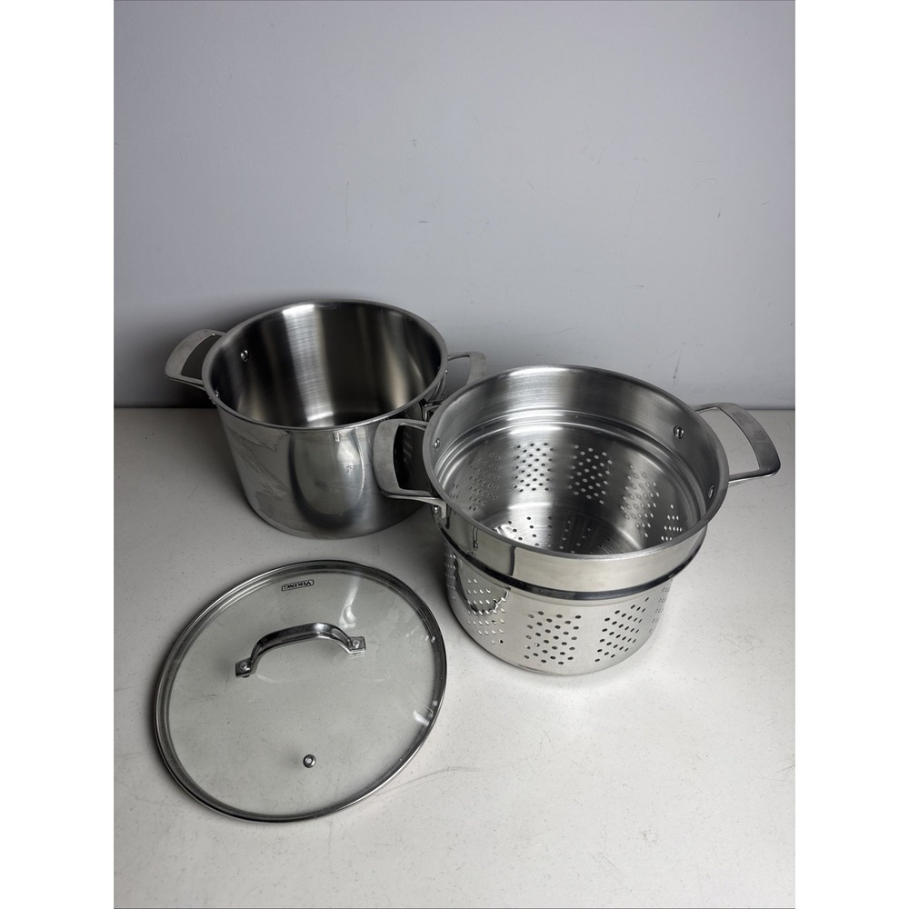 Viking 3 ply Stock Pot Pasta Strainer 8-QT, 7.6L 18/8 Stainless Steel 3 Set